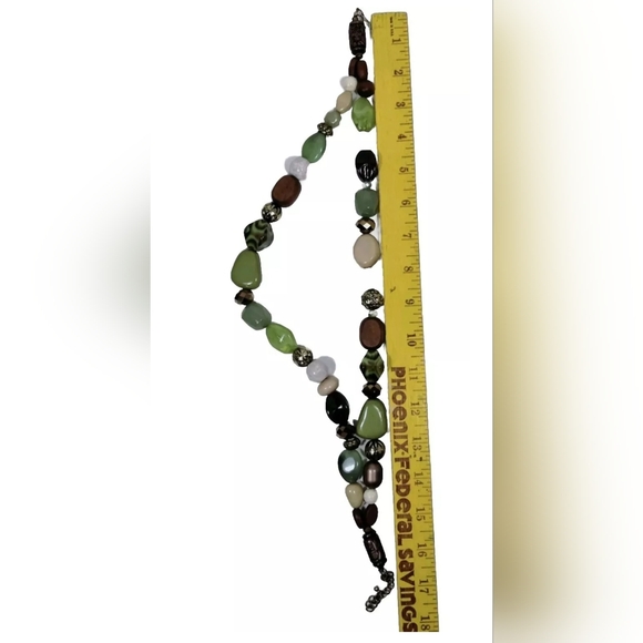 Necklace Multicolored Natural Stone & Beads 17" - Picture 2 of 2